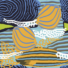 Seamless vector background with a nautical theme