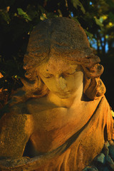 Fototapeta premium golden angel in the sunlight (antique statue)