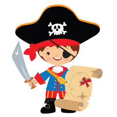 Cute pirate captain vector illustration