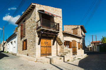 Street in the village Anogyra. Cyprus