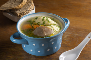 Chicken soup with dumplings
