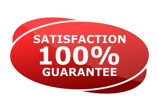Satisfaction 100% guarantee Red sign