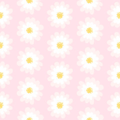 White daisy seamless pattern .Daisy field. Flower chain
