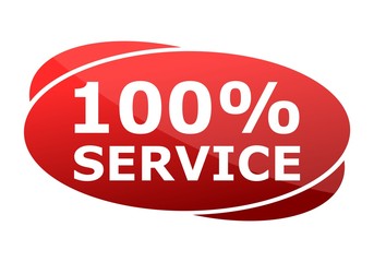 100% Service red sign