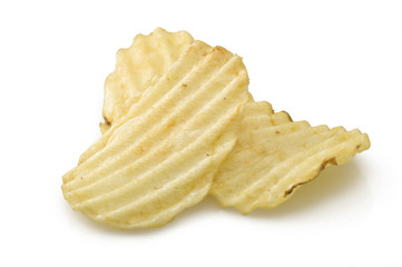 chips close up on a white background