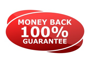 Money Back 100% Guarantee red sign