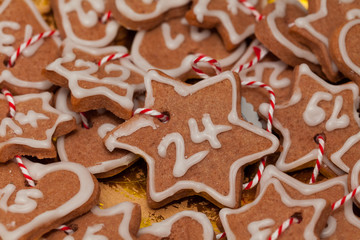Obraz na płótnie Canvas christmas cookies - Weihnachtsplätzchen, Weihnachtskalender