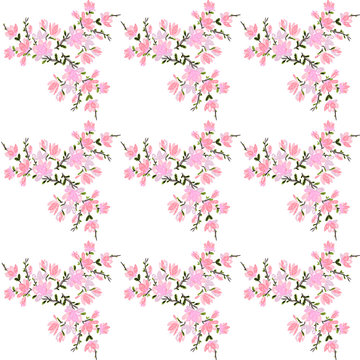 vector pattern cherry blossom branches pink 