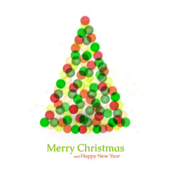 Christmas Tree From Light. Vector Background