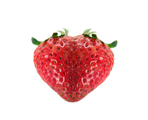 Strawberry/Fresh strawberry (heart shape) on white background.