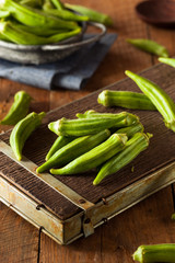 Fresh Green Organic Okra