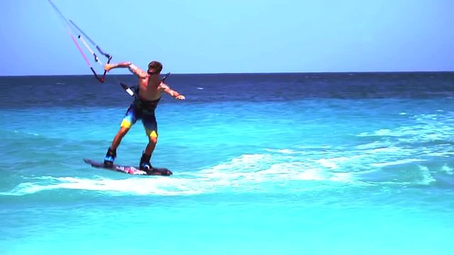 Extreme Sports Big Air Flips on Kite Board