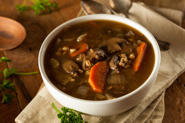 Homemade Mushroom Barley Soup