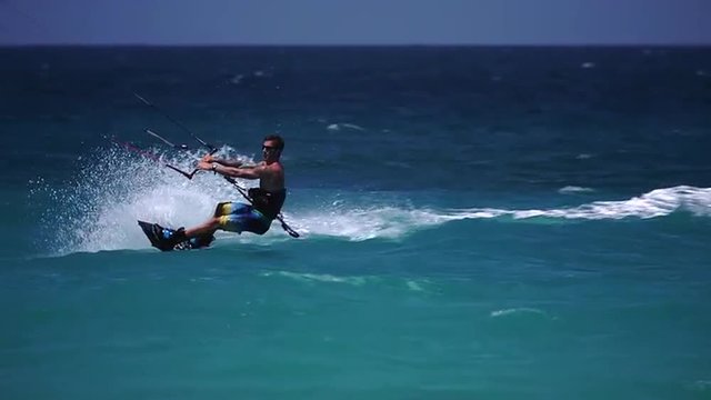 Extreme Sports Big Air Flips on Kite Board