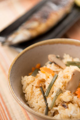さんまと松茸ご飯