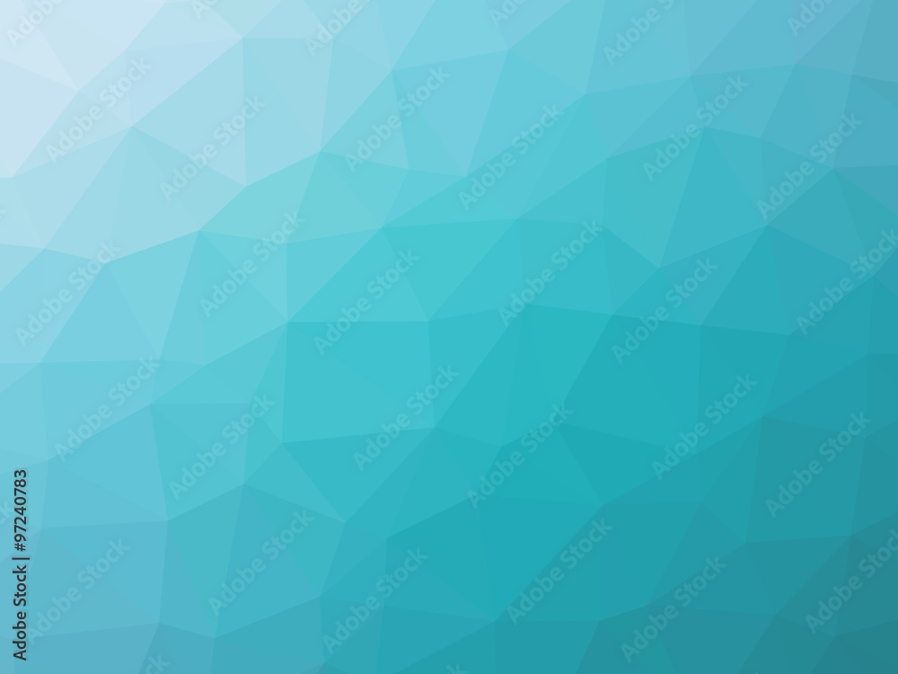 Wall mural Turquoise gradient polygon shaped background