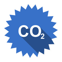 carbon dioxide blue flat icon