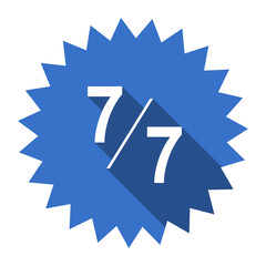 7 per 7 blue flat icon