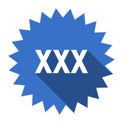 xxx blue flat icon