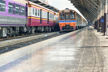 Obraz premium Train station/View of train station, Bangkok, Thailand.