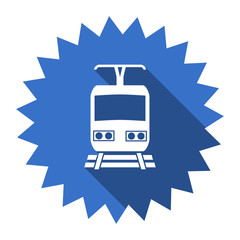 train blue flat icon