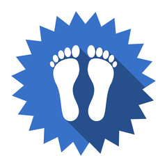 foot blue flat icon