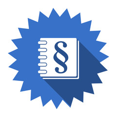 law blue flat icon