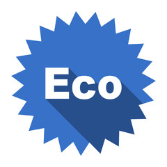 eco blue flat icon