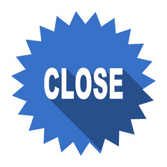 close blue flat icon