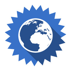 earth blue flat icon