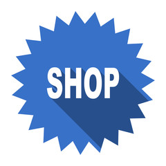 shop blue flat icon