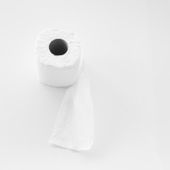 Simple toilet paper on white background