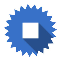 stop blue flat icon