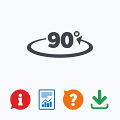 Angle 90 degrees sign icon. Geometry math symbol