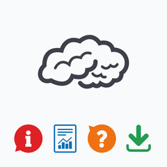 Brain sign icon. Intelligent smart mind.