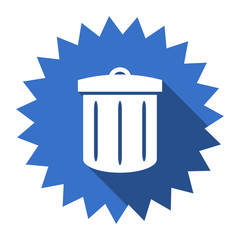 recycle blue flat icon
