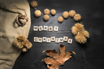 Merry christmas concept with natural decoration