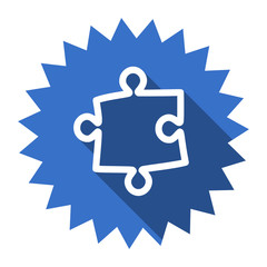 Obraz premium puzzle blue flat icon
