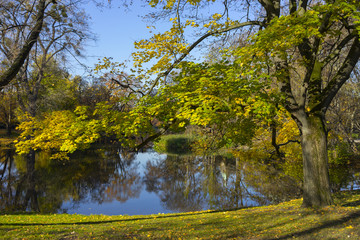 Beautiful autumn in Hannover Maschpark