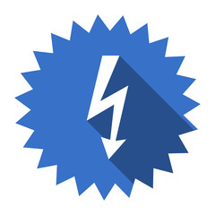 bolt blue flat icon