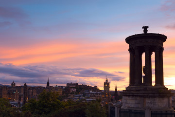 Edinburgh city at sunset