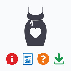 Pregnant woman dress sign icon. Maternity symbol