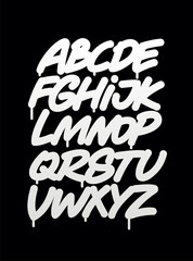 Hand written graffiti font alphabet. Vector © doctorletters