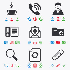 Office, documents and business icons.