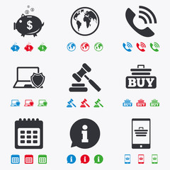 Online shopping, e-commerce and business icons.