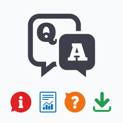 Question answer sign icon. Q&A symbol.