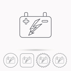 Accumulator icon. Electrical battery sign.