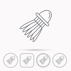 Shuttlecock icon. Badminton sport equipment.