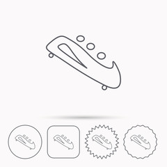 Bobsleigh icon. Three-seater bobsled sign.