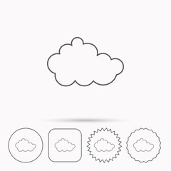 Cloud icon. Overcast weather sign.